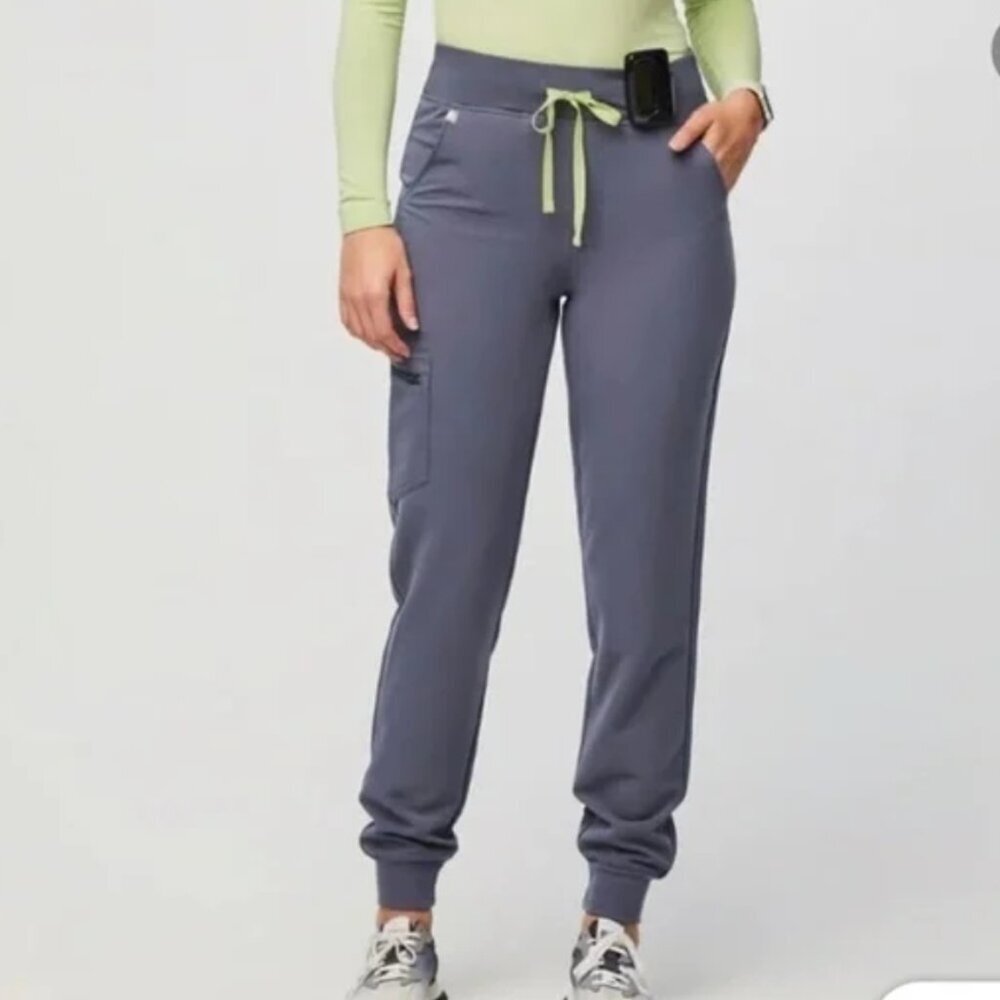 FIGS Women's High Waisted Zamora Jogger Scrub Pants Color Space Navy Size Large